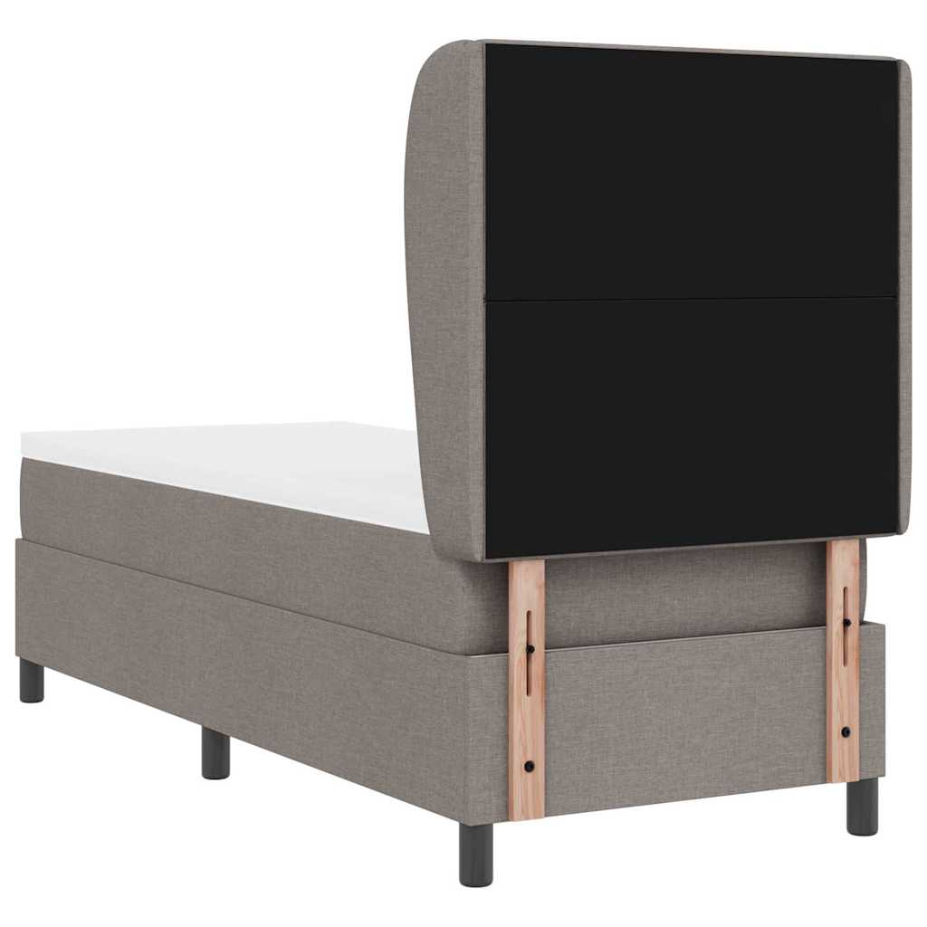 Lit à ressorts avec tête de lit Taupe 80 x 200 cm tissu - XIOS