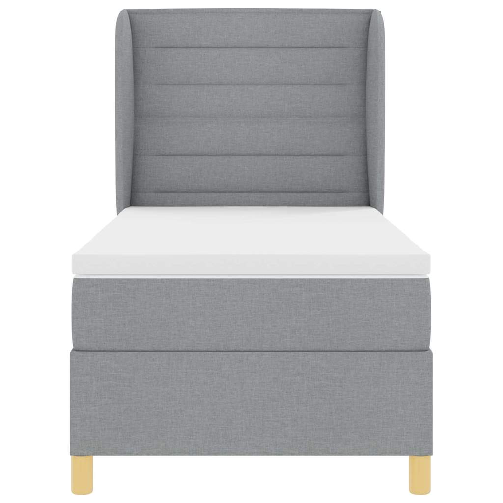 Lit à ressorts avec matelas Gris clair 200 x 80 cm tissu - XIOS