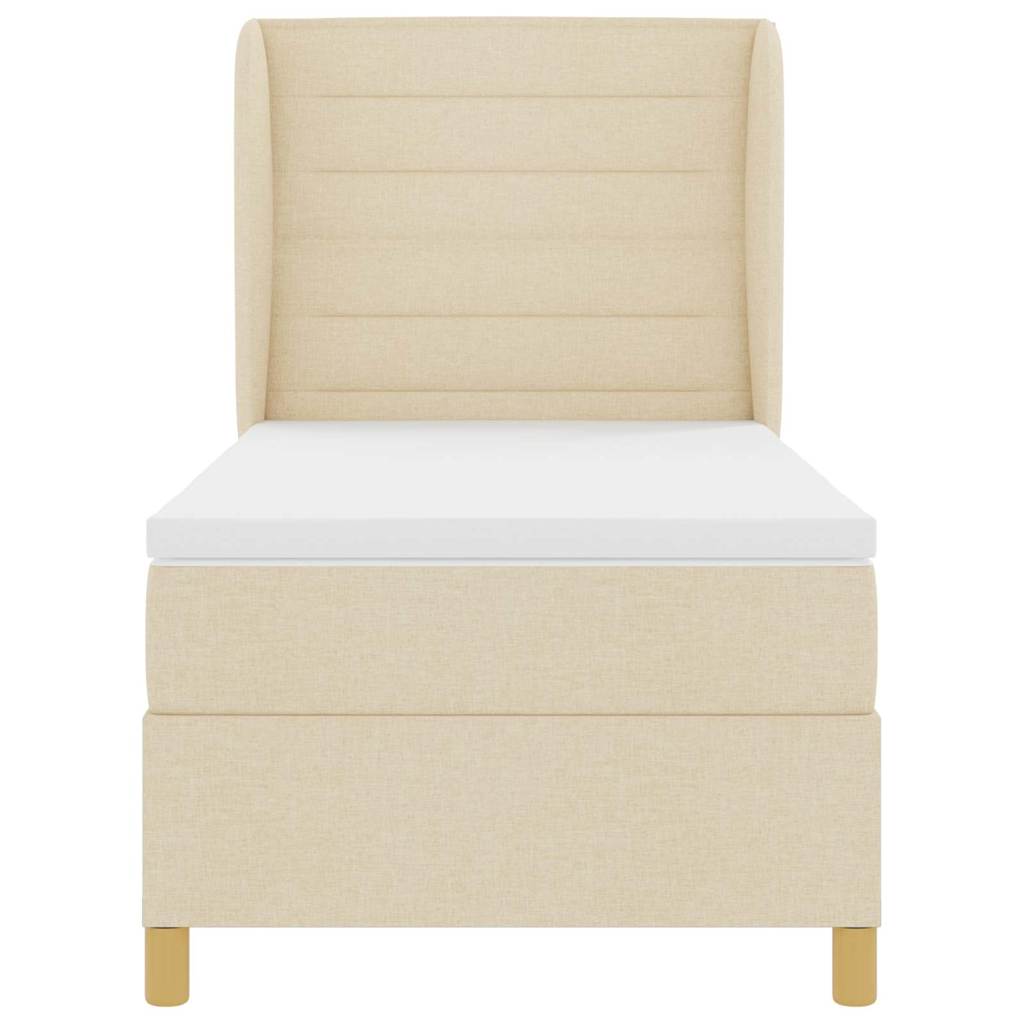 Lit à ressorts avec matelas Crème 200 x 100 cm tissu - XIOS