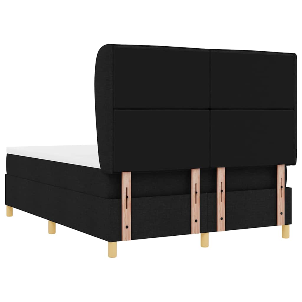 Lit à ressorts avec matelas gris foncé 90x190 cm Noir tissu - XIOS