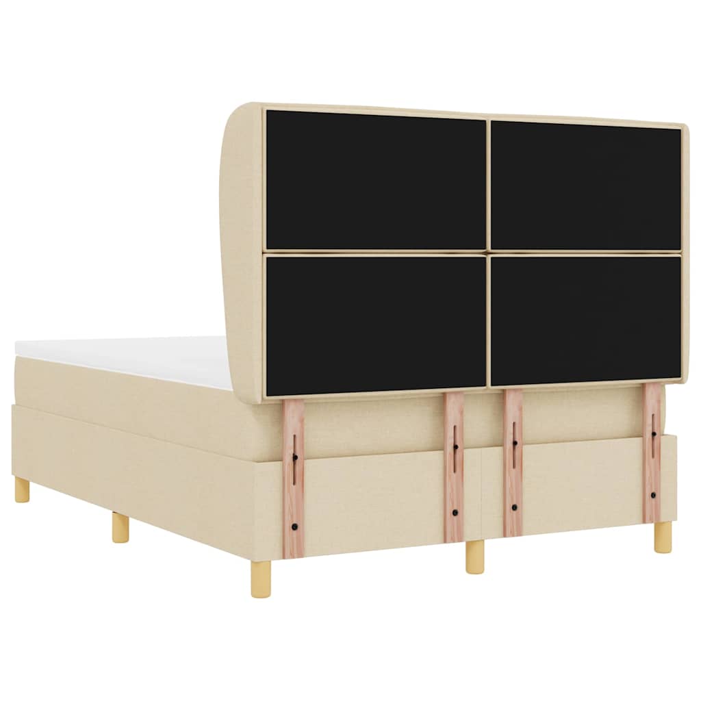 Lit à ressorts avec matelas Crème 190 x 140 cm tissu - XIOS