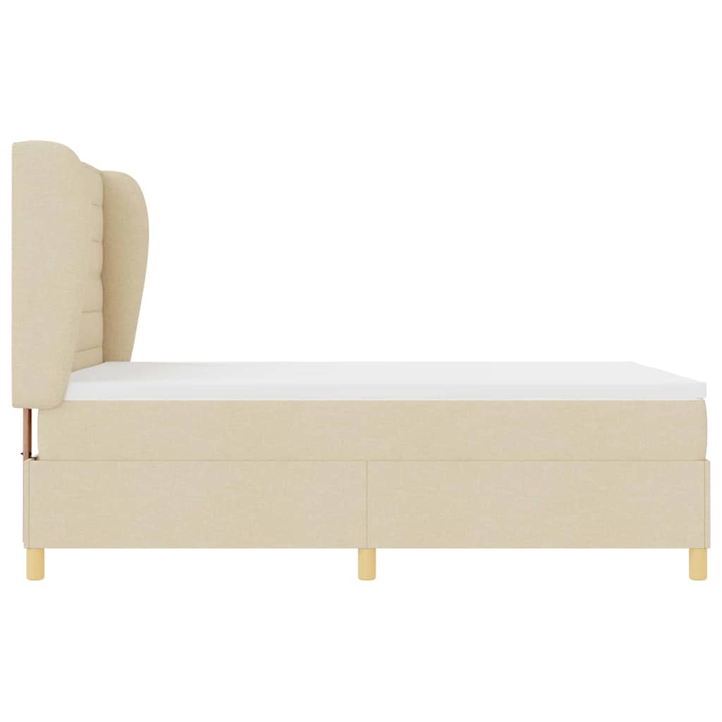 Lit à ressorts avec matelas Crème 190 x 140 cm tissu - XIOS
