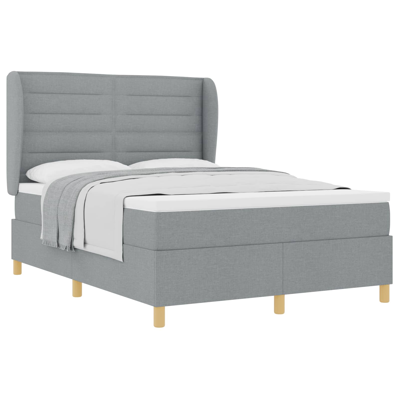 Lit à ressorts avec matelas gris foncé 90x190 cm Gris clair - XIOS