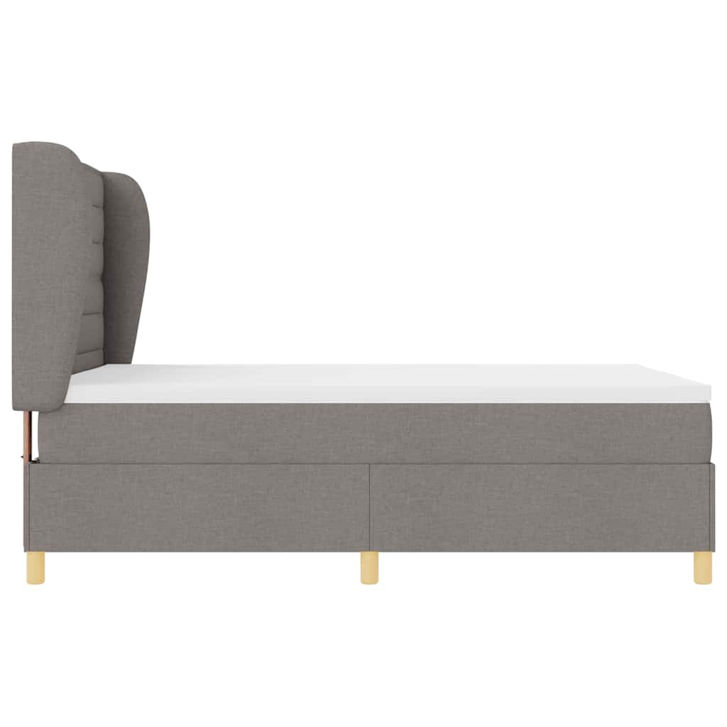 Lit à ressorts avec matelas Taupe 200 x 140 cm tissu - XIOS