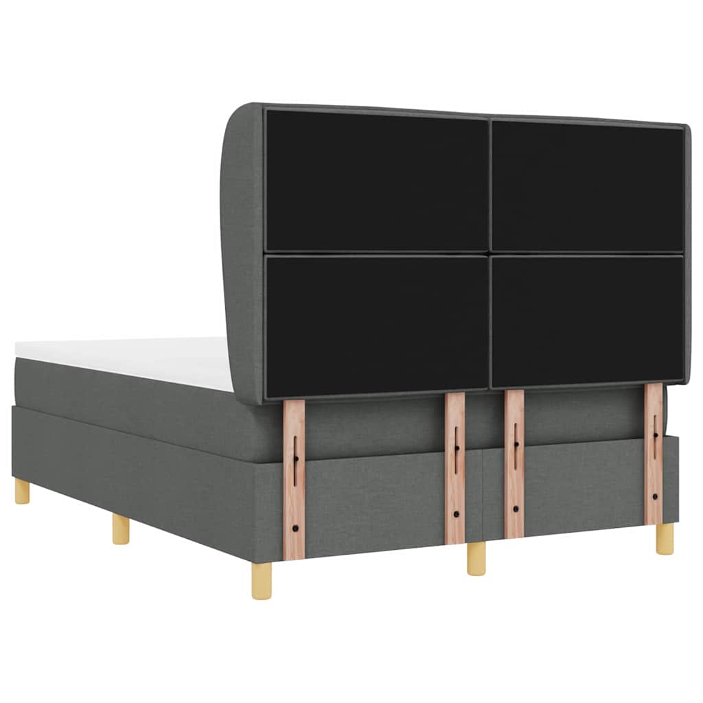 Lit à ressorts avec matelas Gris foncé 200 x 160 cm tissu - XIOS