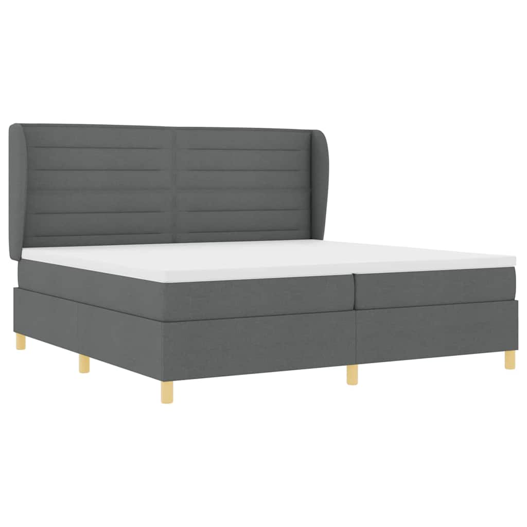 Lit à ressorts avec matelas gris foncé 90x190 cm Gris foncé - XIOS