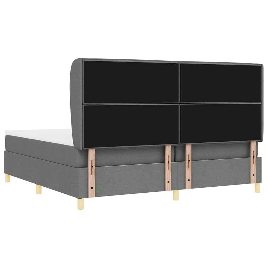 Lit à ressorts avec matelas gris foncé 90x190 cm Gris foncé - XIOS