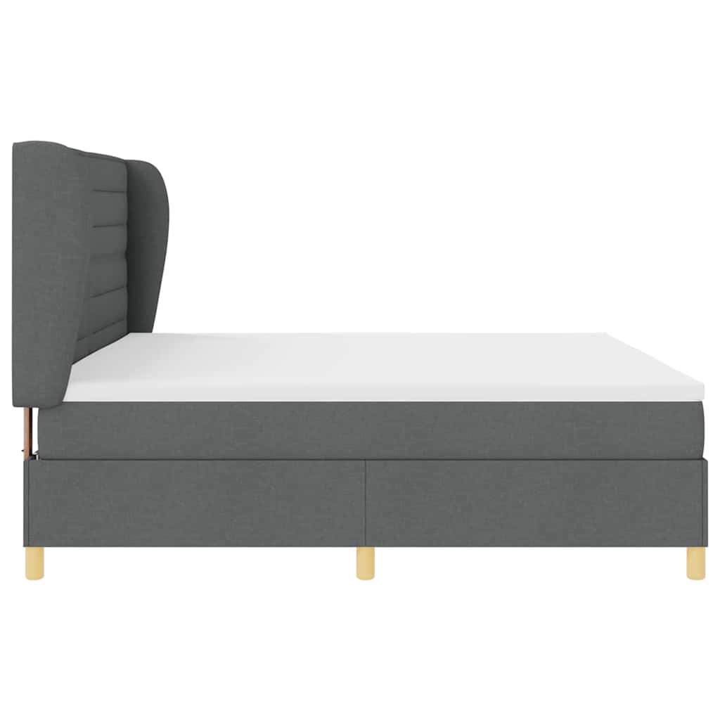 Lit à ressorts avec matelas gris foncé 90x190 cm Gris foncé - XIOS