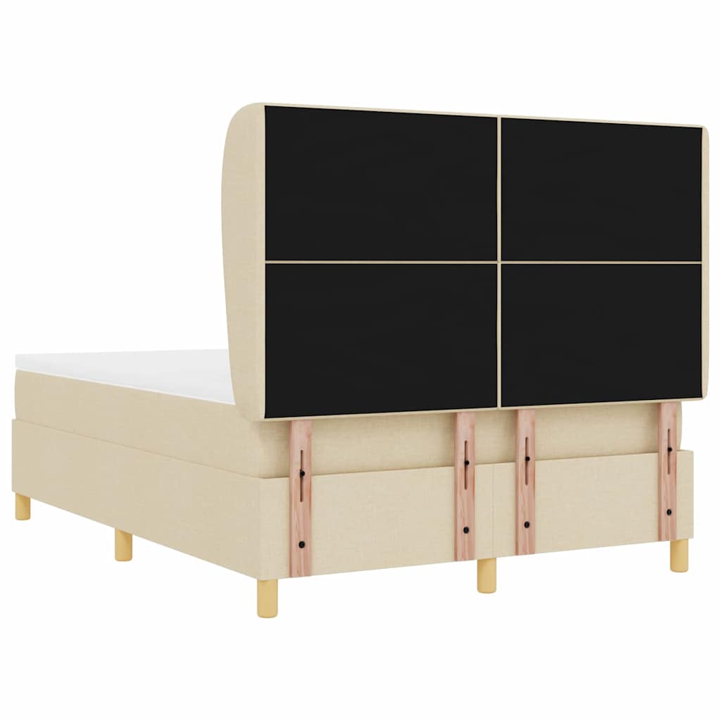 Lit à ressorts avec matelas Crème 200 x 160 cm tissu - XIOS