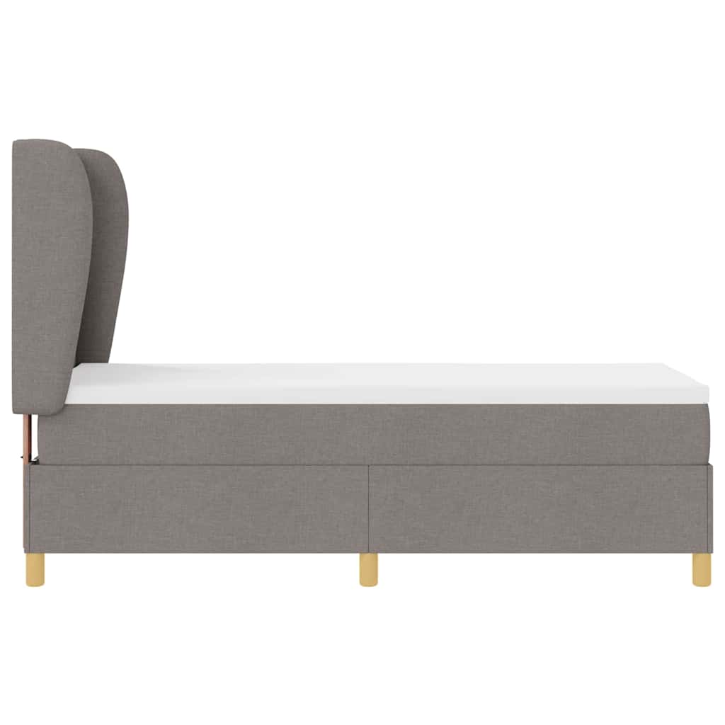 Lit à ressorts avec tête de lit Taupe 200 x 80 cm tissu