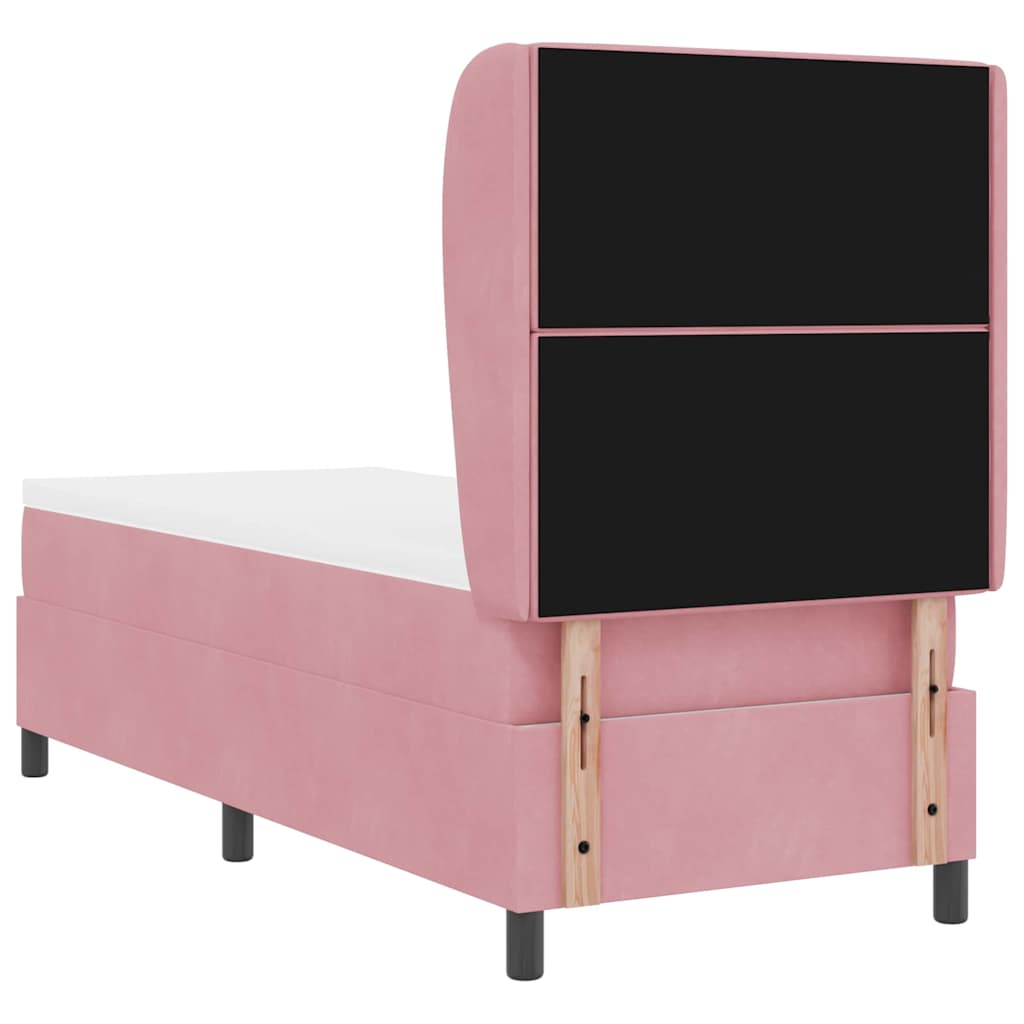 Lit à ressorts avec matelas Rose 200 x 80 cm Velours