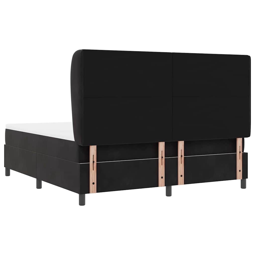 Lit à ressorts avec matelas Noir 200 x 180 cm Polyester - XIOS