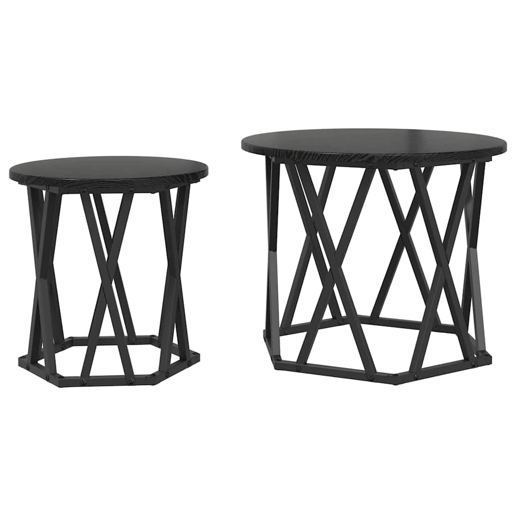 Table d'appoint 2 pcs Chêne noir 50 x 50 x 40 cm - XIOS