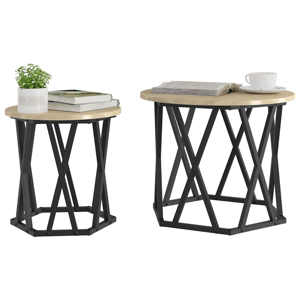 Table d'appoint 2 pcs Chêne sonoma 50 x 50 x 40 cm - XIOS