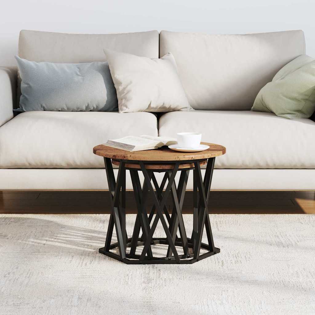 Table d'appoint 2 pcs bois recyclé Bois d'ingénierie et acier - XIOS