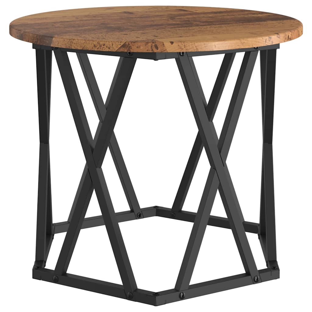 Table d'appoint 2 pcs bois recyclé Bois d'ingénierie et acier - XIOS