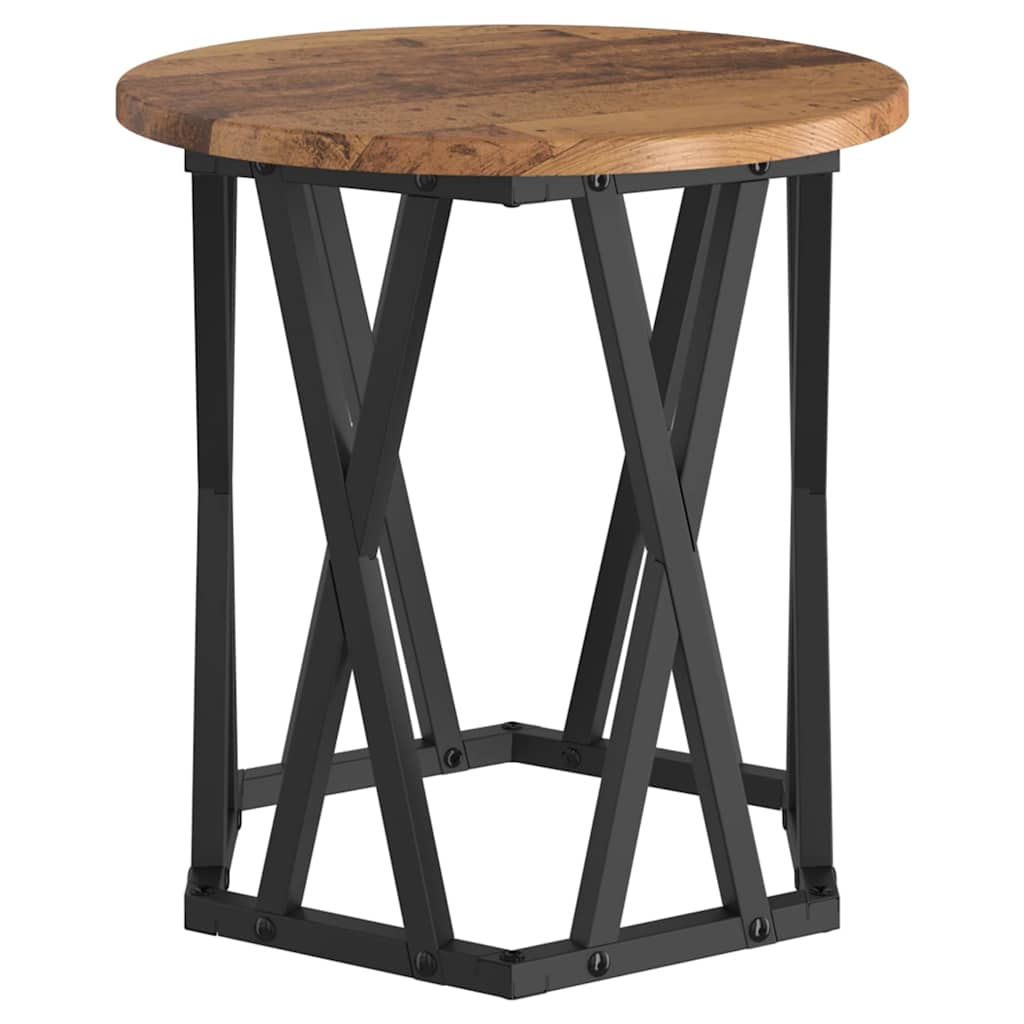 Table d'appoint 2 pcs bois recyclé Bois d'ingénierie et acier - XIOS
