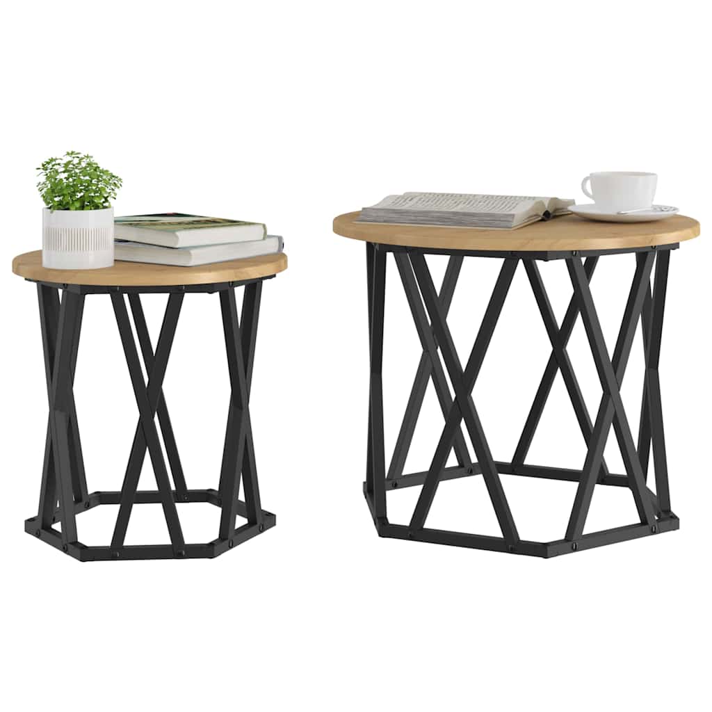 Table d'appoint 2 pcs chêne artisanal 50 x 50 x 40 cm - XIOS