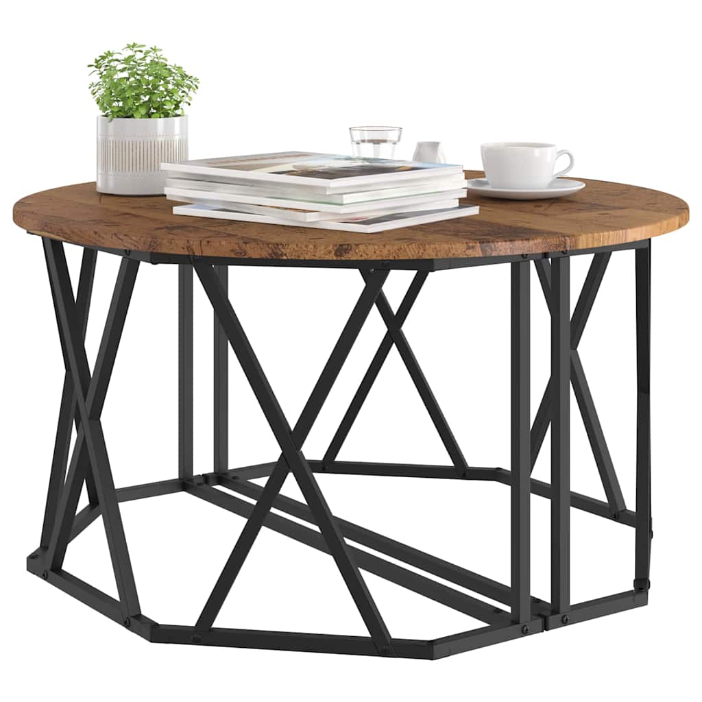 Table basse Bois Ancien 80 x 80 x 42 cm - XIOS