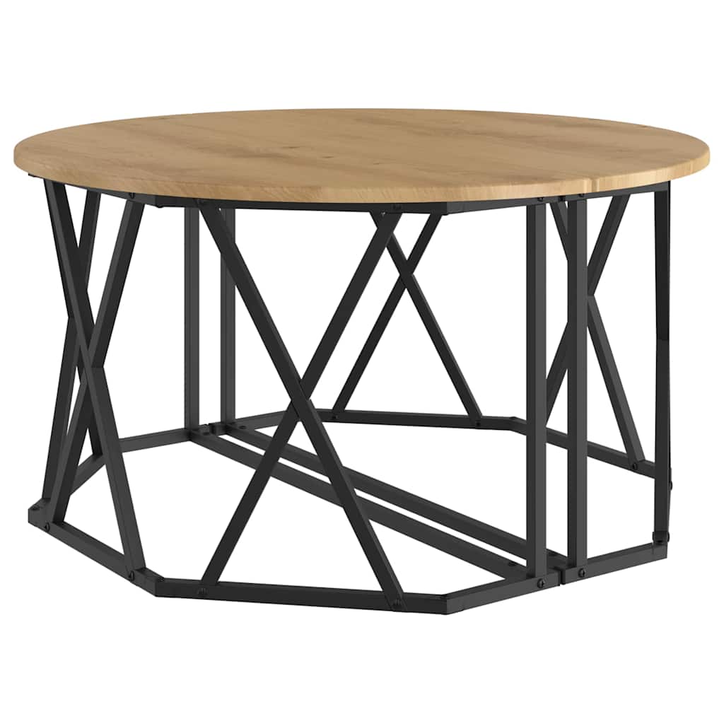 Table basse chêne artisanal 80 x 80 x 42 cm - XIOS