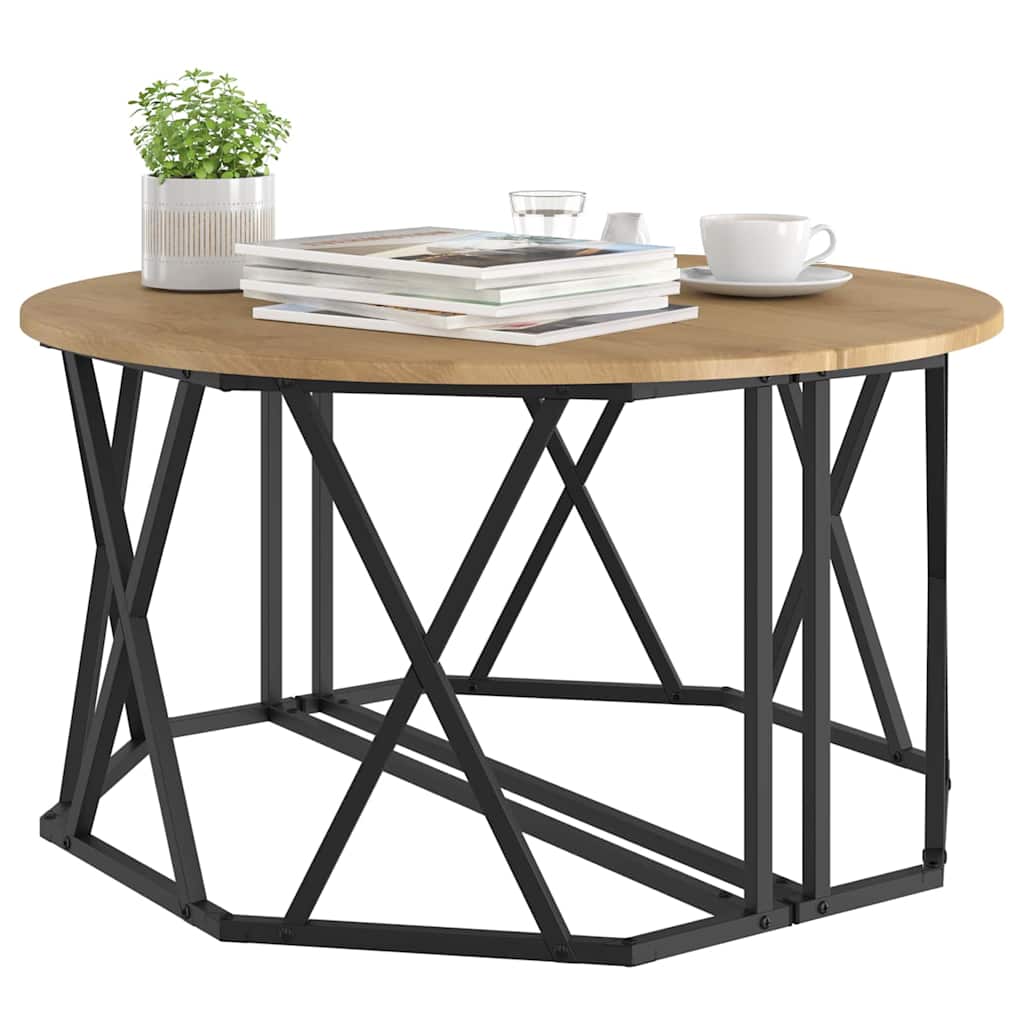 Table basse chêne artisanal 80 x 80 x 42 cm - XIOS