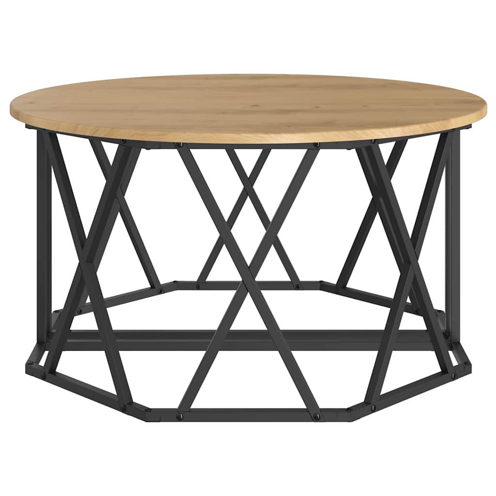 Table basse chêne artisanal 80 x 80 x 42 cm - XIOS