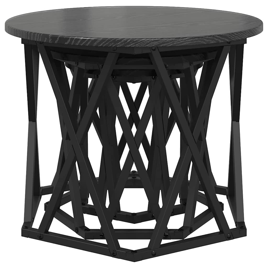 Table d'appoint empilable 3 pcs Chêne noir 53 x 53 x 40 cm - XIOS