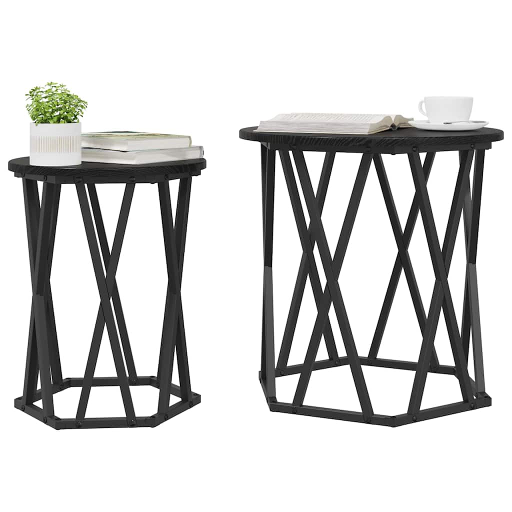 Table basse 2 pcs Chêne noir 50 x 50 x 50 cm - XIOS