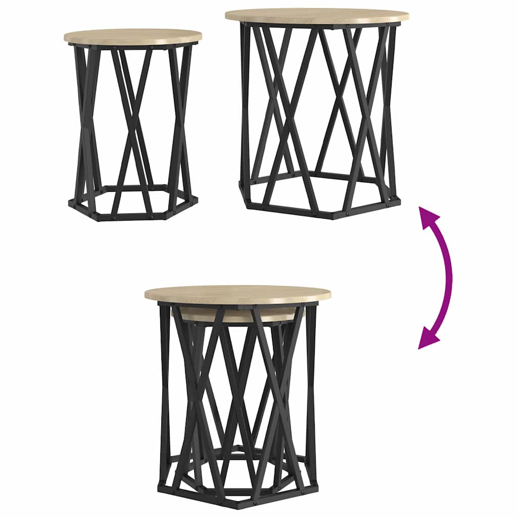 Table basse 2 pcs Chêne sonoma 50 x 50 x 50 cm - XIOS