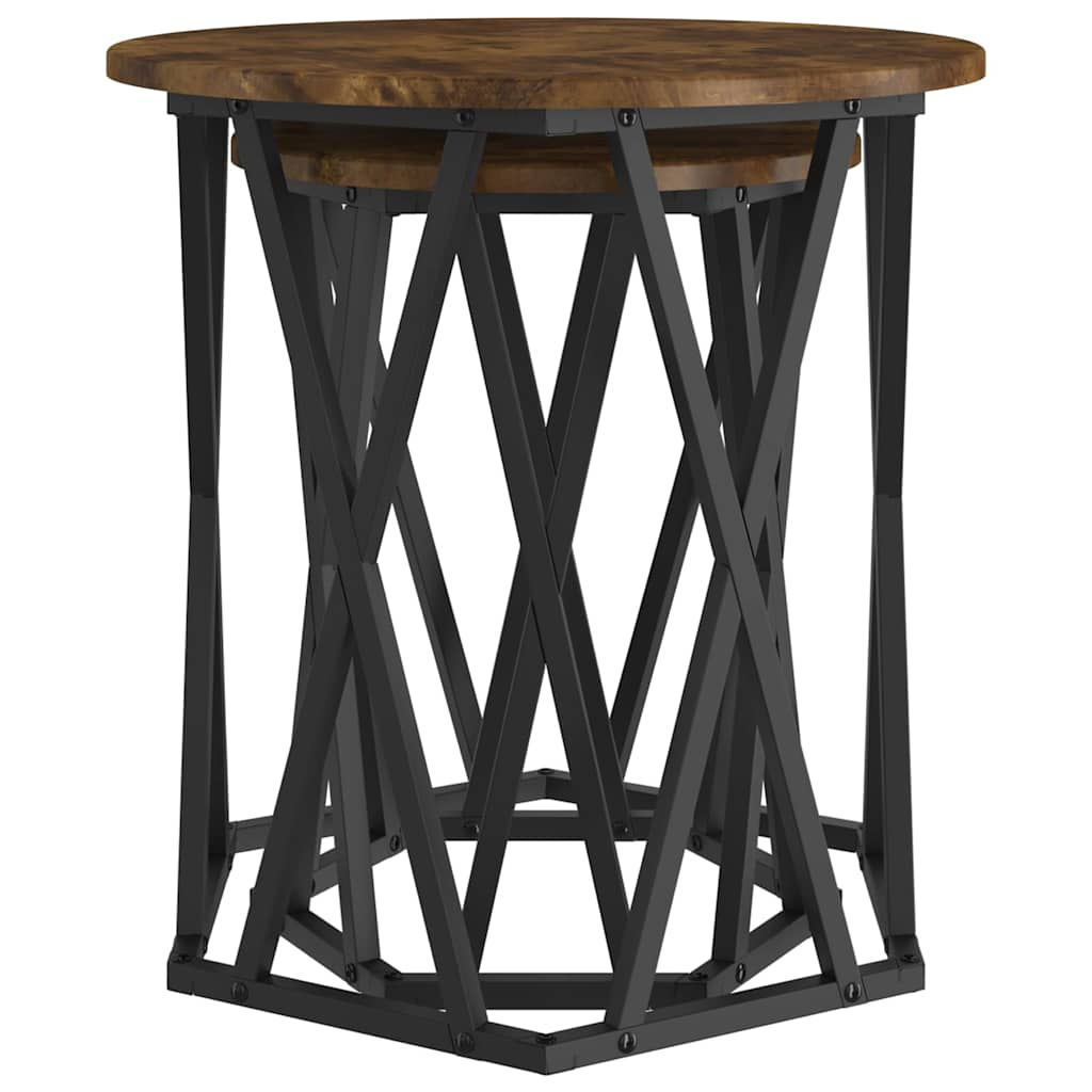 Table basse 2 pcs Chêne fumé 50 x 50 x 50 cm - XIOS