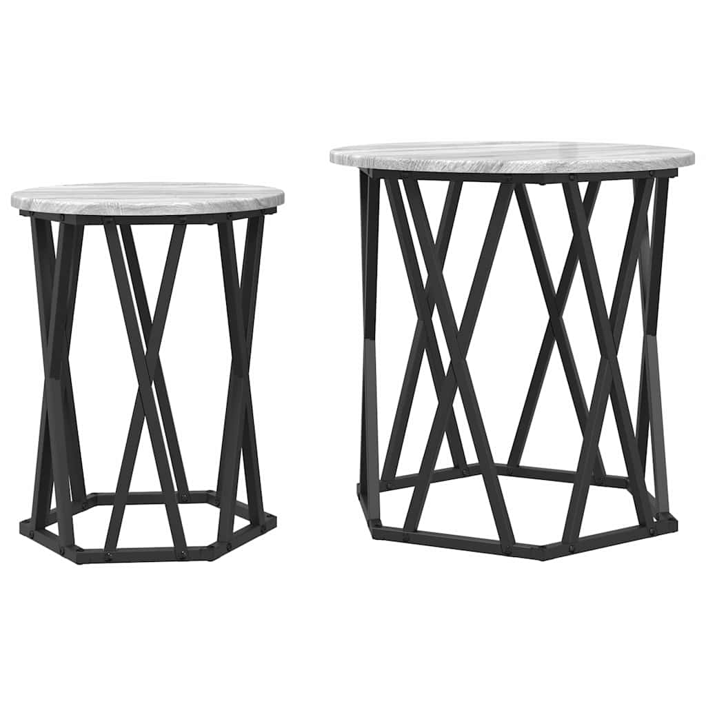 Table basse 2 pc Gris Sonoma 50 x 50 x 50 cm - XIOS
