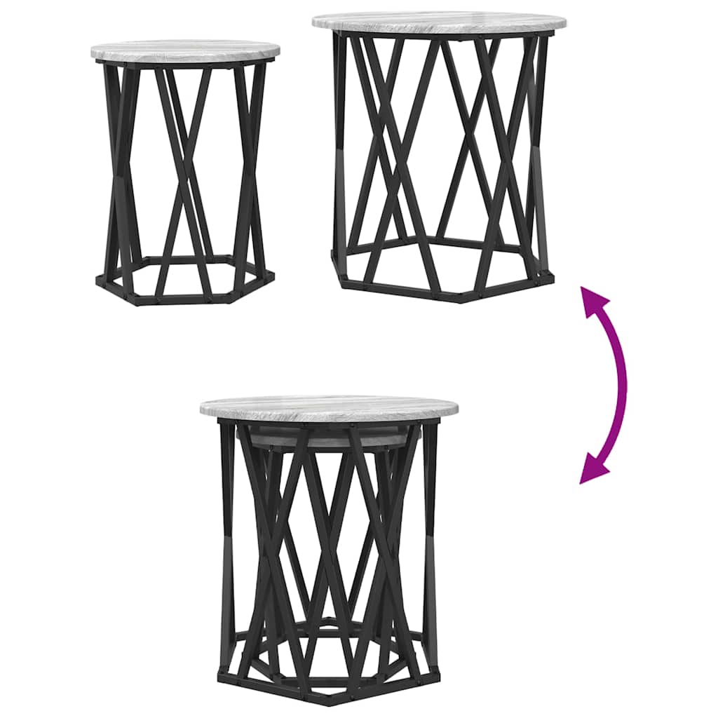 Table basse 2 pcs Sonoma gris 50 x 50 x 50 cm - XIOS