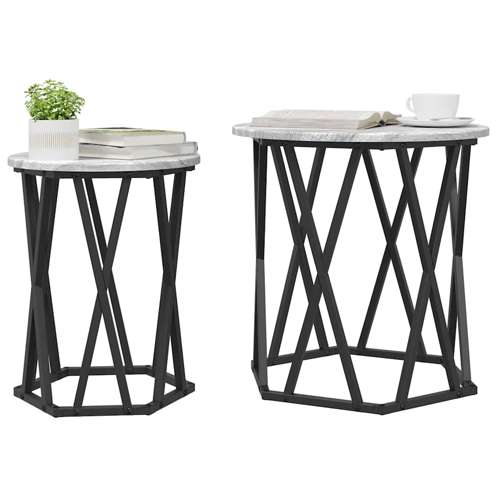 Table basse 2 pc Gris Sonoma 50 x 50 x 50 cm - XIOS