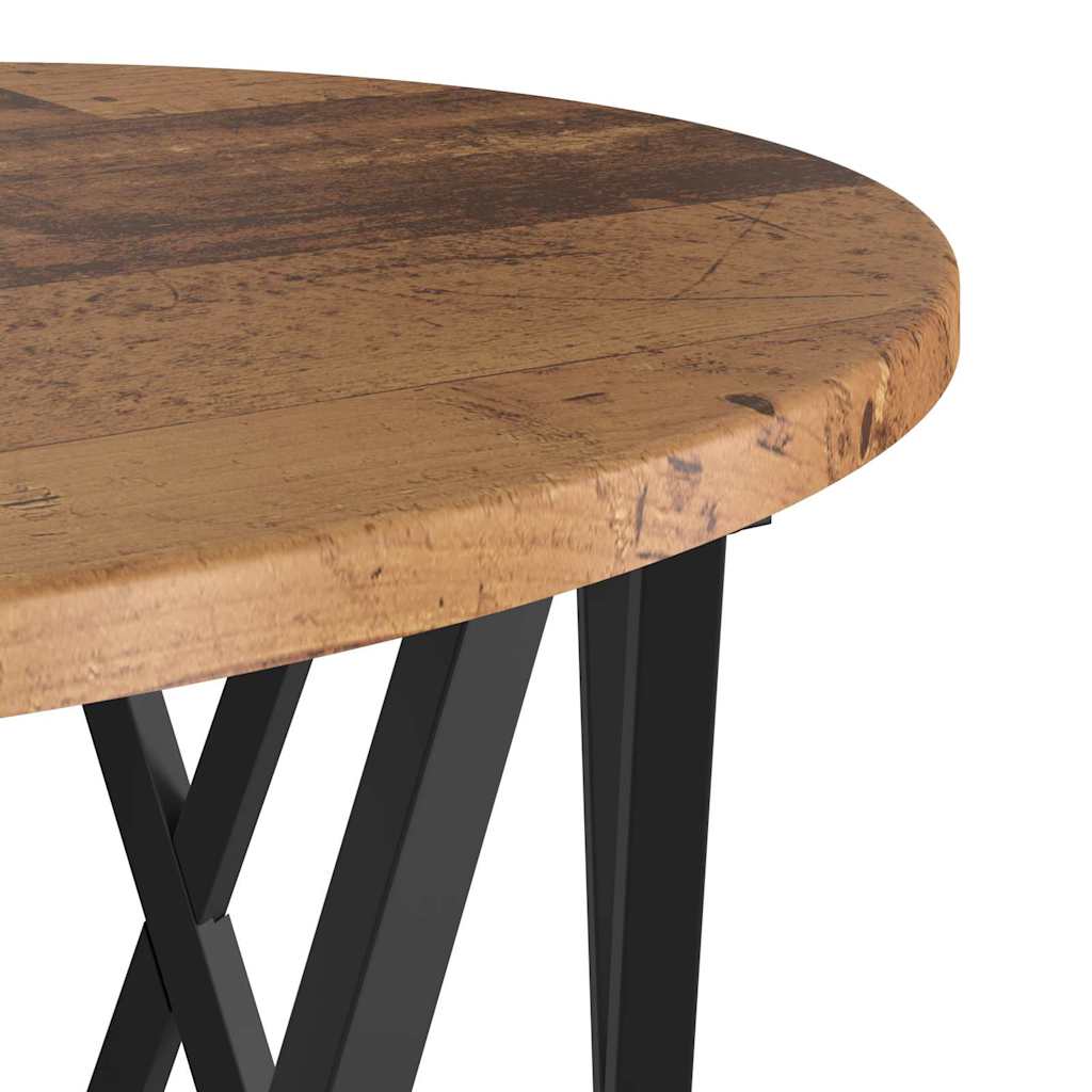 Table basse 2 pcs Bois Ancien Bois d'ingénierie et acier - XIOS