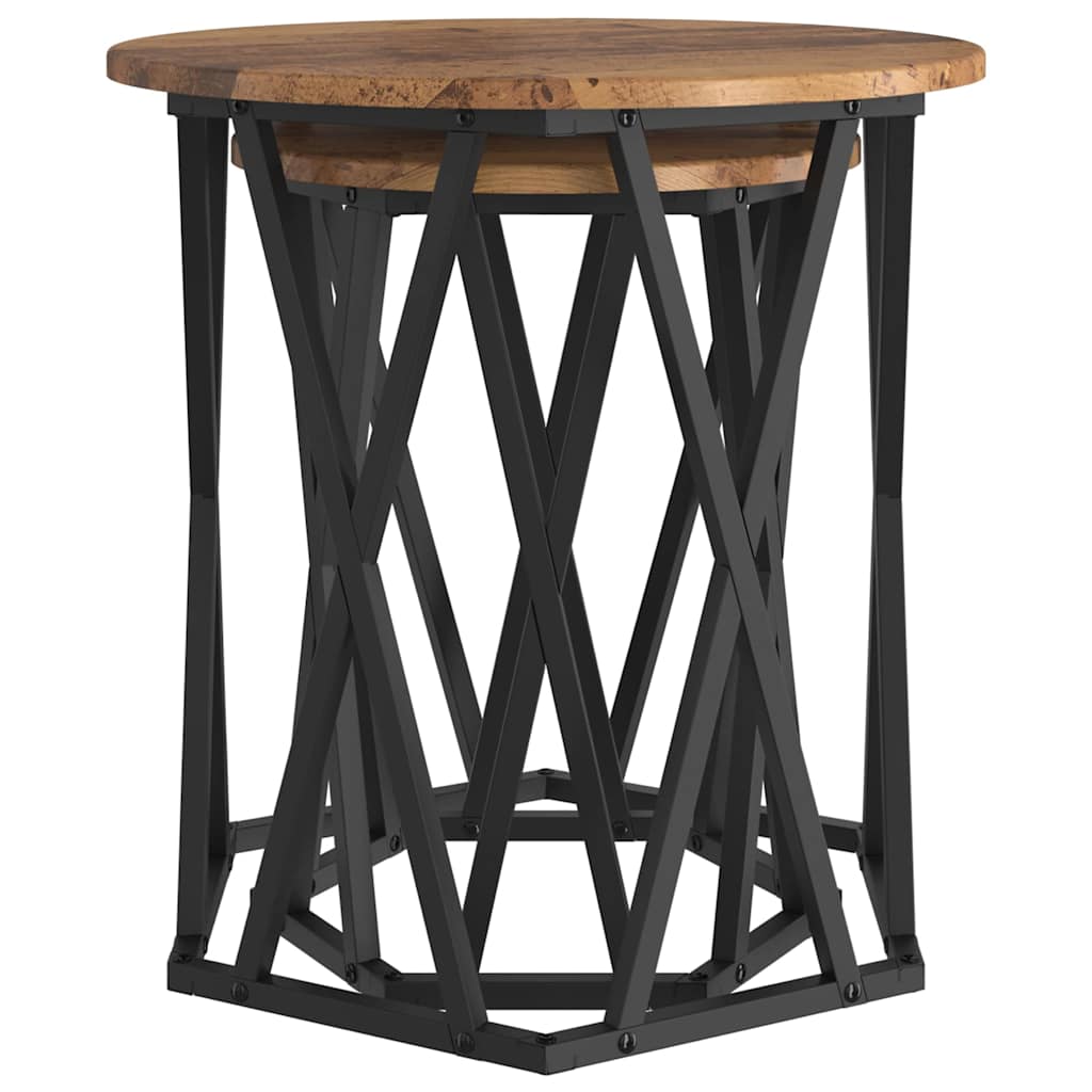 Table basse 2 pcs Bois ancien 50 x 50 x 50 cm - XIOS