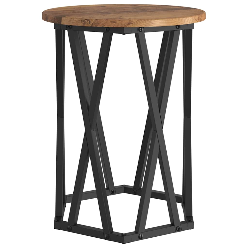 Table basse 2 pcs Bois Ancien Bois d'ingénierie et acier - XIOS