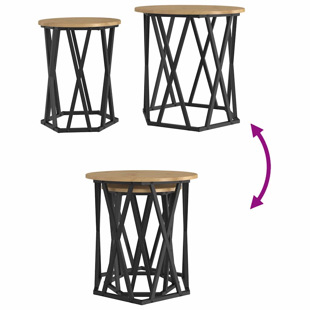 Table basse 2 pcs chêne artisanal 50 x 50 x 50 cm - XIOS
