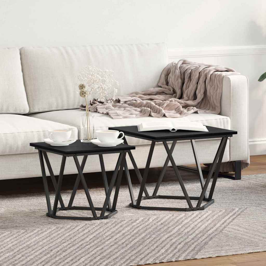 Ensemble de tables d'appoint 2 pcs Chêne noir 50 x 50 x 40 cm - XIOS