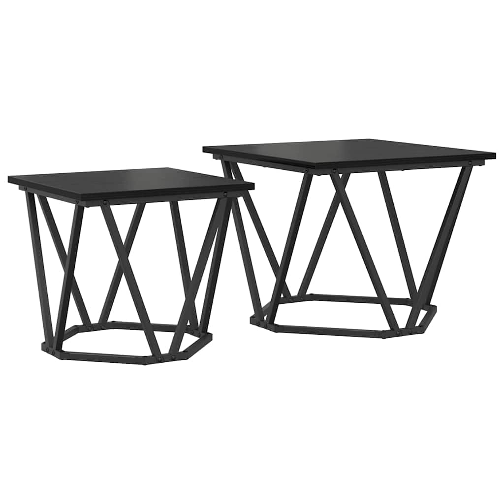 Ensemble de tables d'appoint 2 pcs Chêne noir 50 x 50 x 40 cm - XIOS