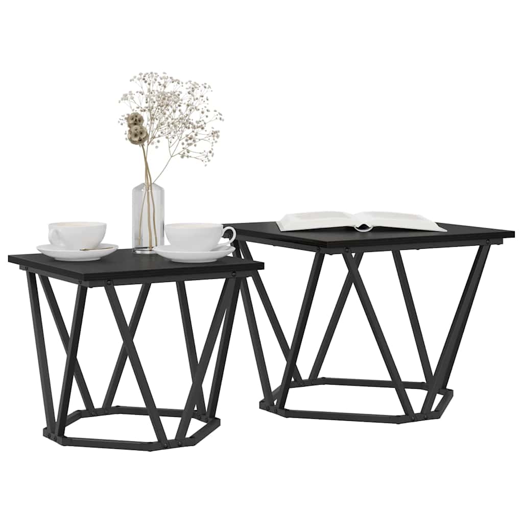 Ensemble de tables d'appoint 2 pcs Chêne noir 50 x 50 x 40 cm - XIOS