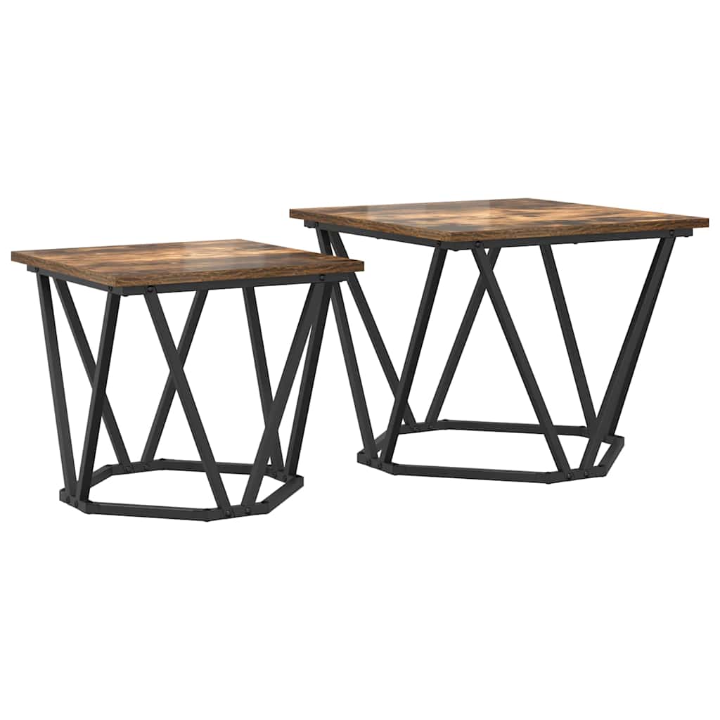 Ensemble de tables d'appoint 2 pcs Chêne fumé 50 x 50 x 40 cm - XIOS