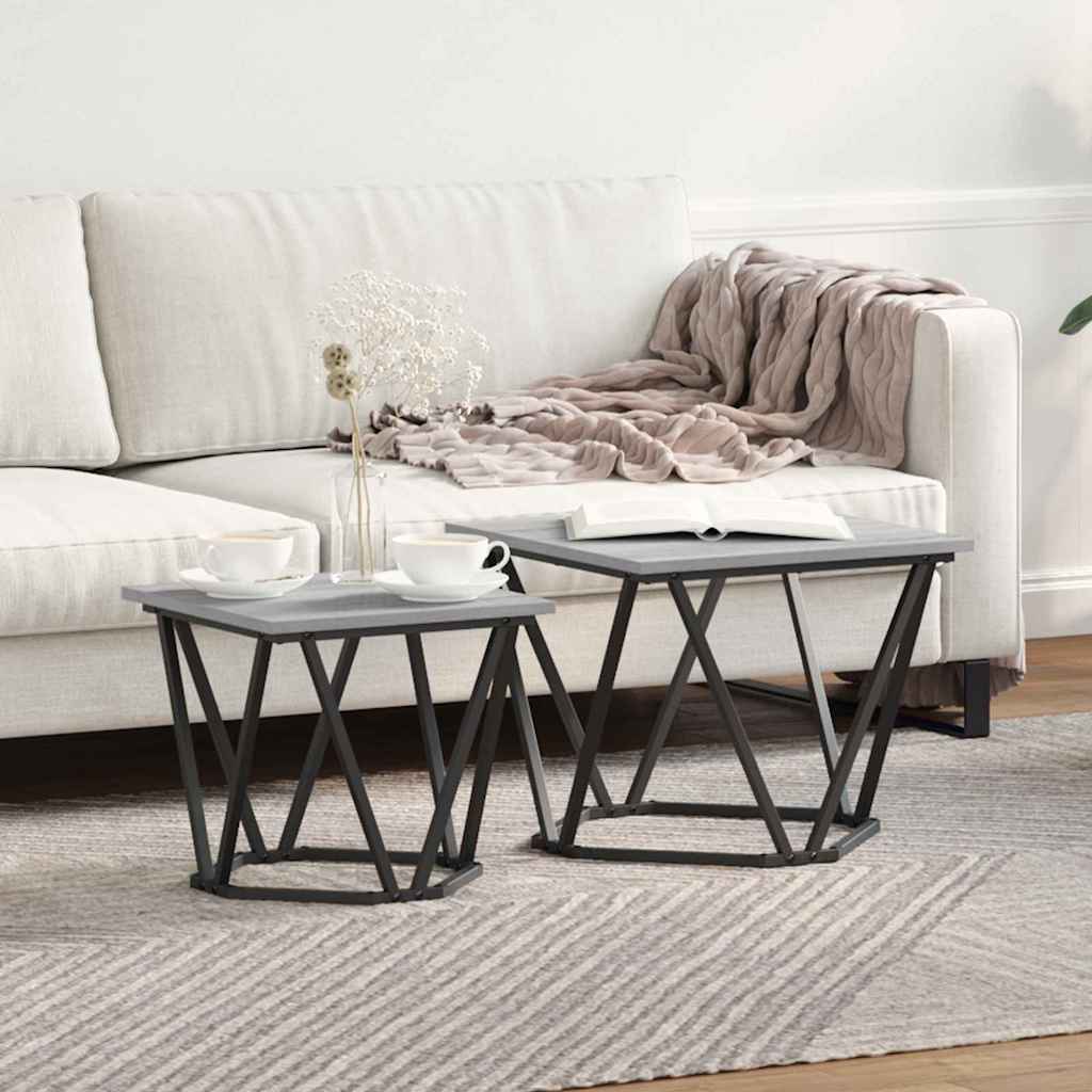 Ensemble de tables d'appoint 2 pcs Sonoma gris 50 x 50 x 40 cm - XIOS