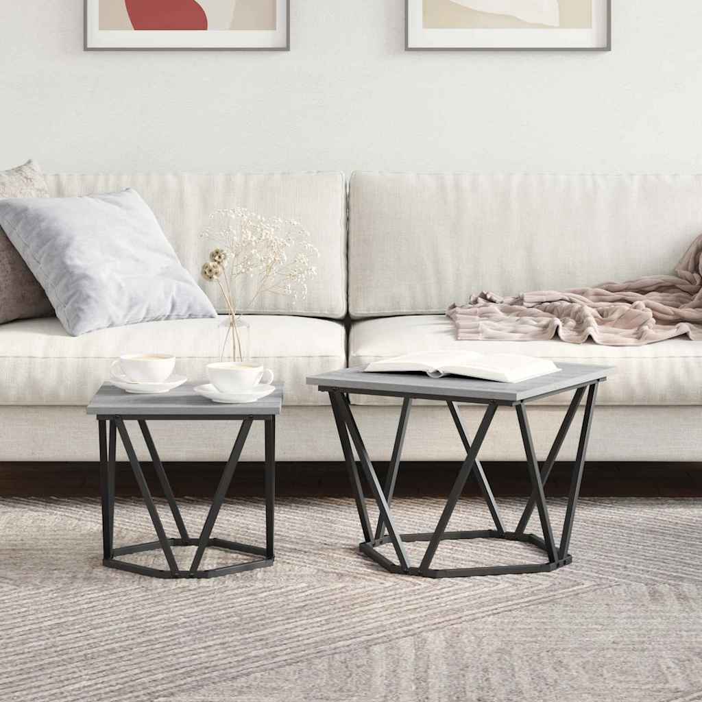 Ensemble de tables d'appoint 2 pcs Sonoma gris 50 x 50 x 40 cm - XIOS