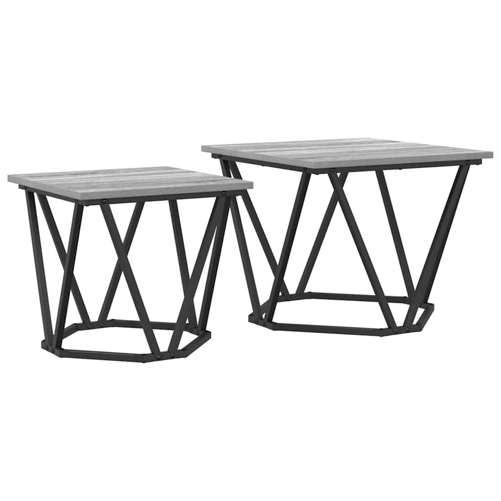Ensemble de tables d'appoint 2 pcs Sonoma gris 50 x 50 x 40 cm - XIOS