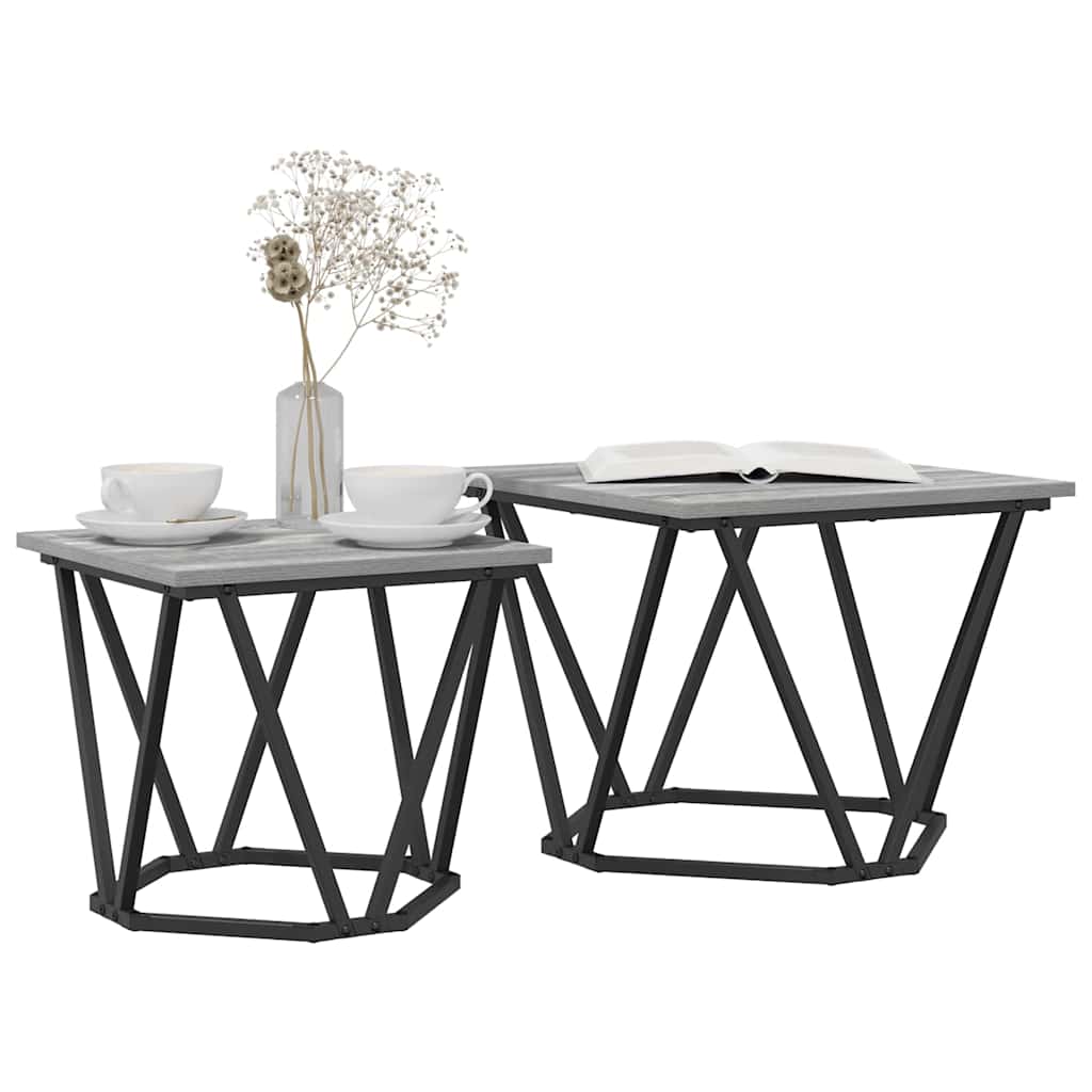 Ensemble de tables d'appoint 2 pcs Sonoma gris 50 x 50 x 40 cm - XIOS