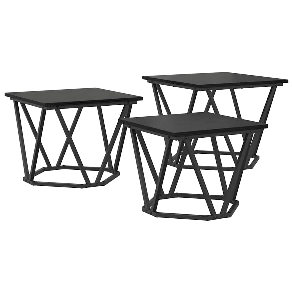 Table basse 3 pcs Chêne noir 50 x 50 x 40 cm - XIOS