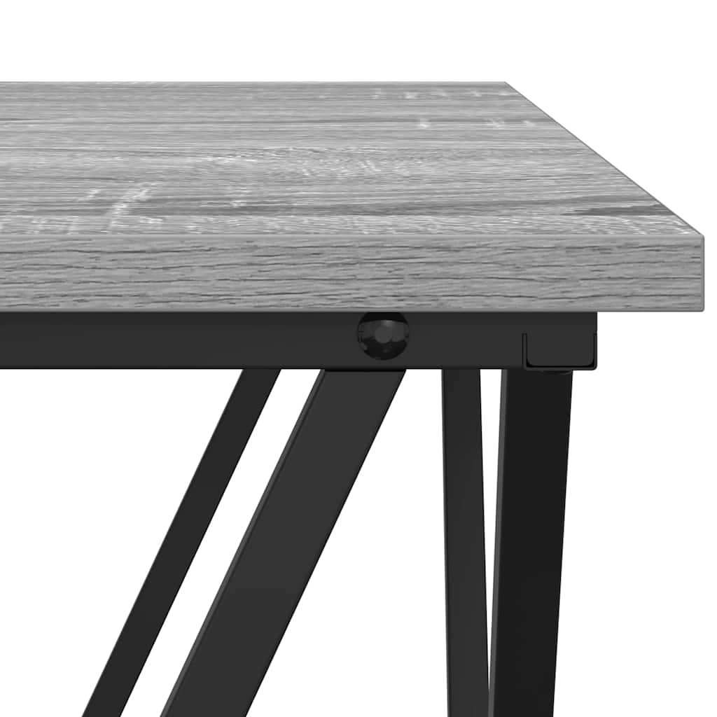 Table basse 3 pcs Gris Sonoma Bois d'ingénierie et acier - XIOS