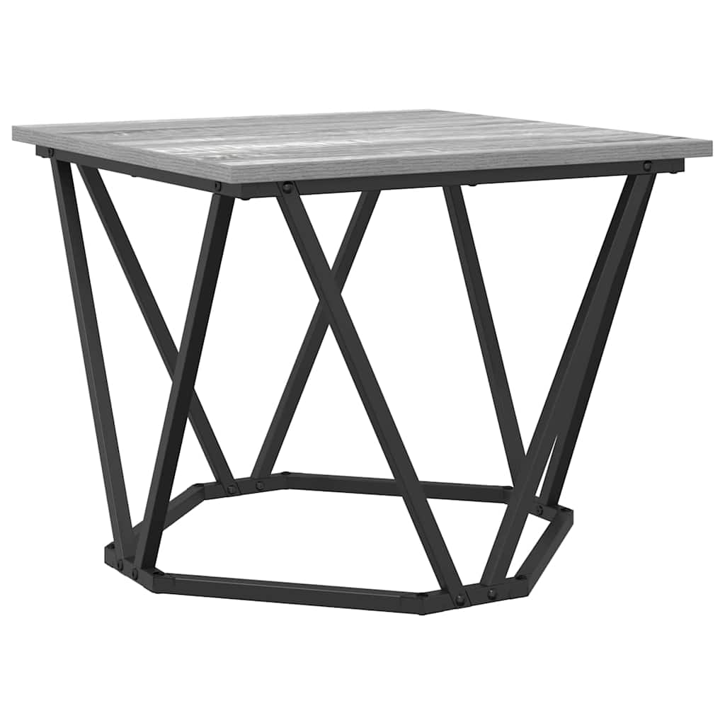 Table basse 3 pcs Gris Sonoma Bois d'ingénierie et acier - XIOS
