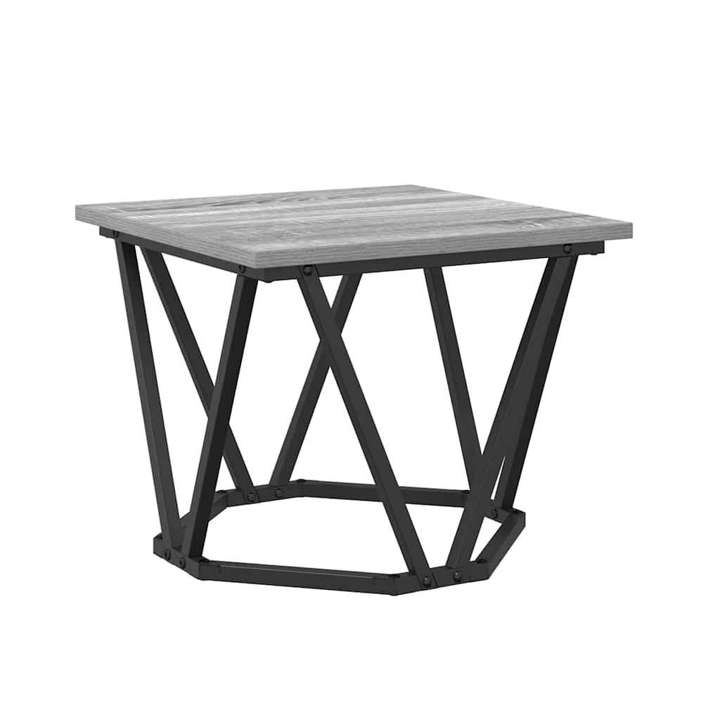 Table basse 3 pcs Gris Sonoma Bois d'ingénierie et acier - XIOS
