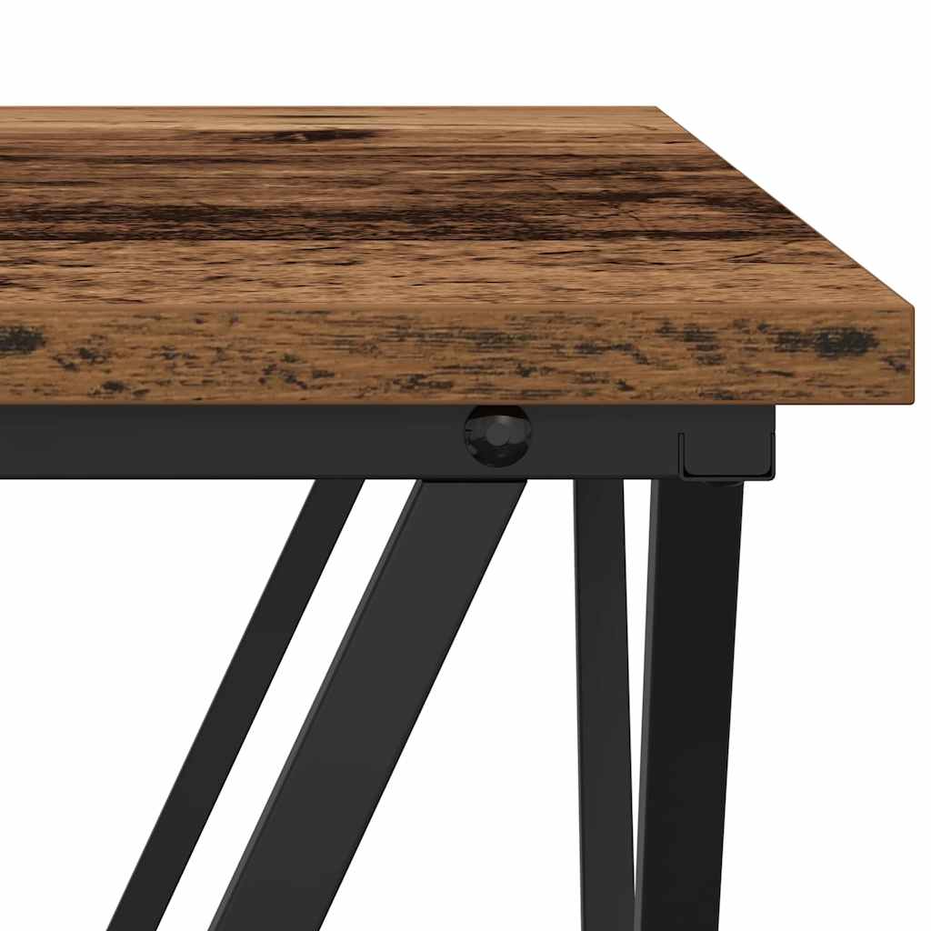 Table basse 3 pcs Bois Ancien Bois d'ingénierie et acier - XIOS